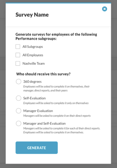 BerniePortal Survey Options